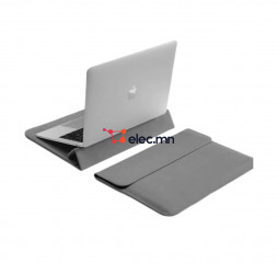 “Deep Space Gray Laptop Sleeve with Adjustable Stand Functionality 16inch