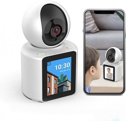 Video Calling Camera with 2.8 inch HD Screen,1080P Video Indoor Camera Actively Call with Phone App, Pet Camera