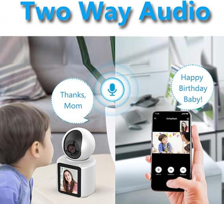 Video Calling Camera with 2.8 inch HD Screen,1080P Video Indoor Camera Actively Call with Phone App, Pet Camera