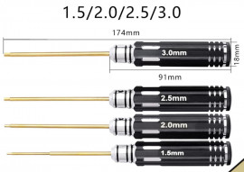 screwdriver for flying model aircraft with replaceable bits  1.5/2.0/2.5/3.0