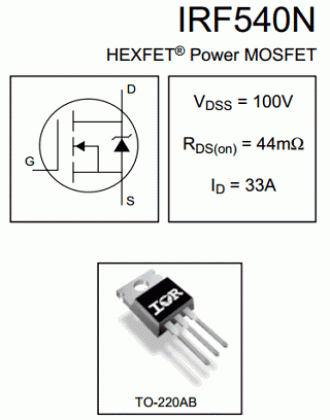 irf540 mosfet transistor