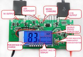 Mobile power booster head, charging module with digital display