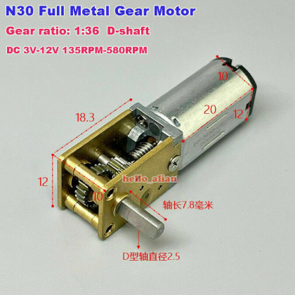 n20 motor 3v 30rpm