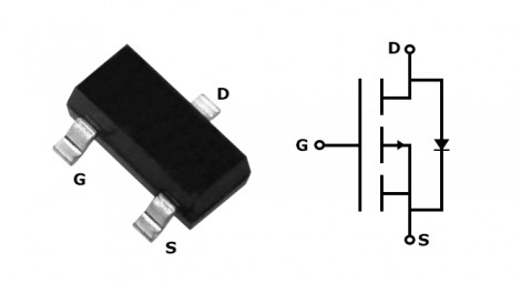 SI2301 - P-Channel MOSFET 2.8A SOT23